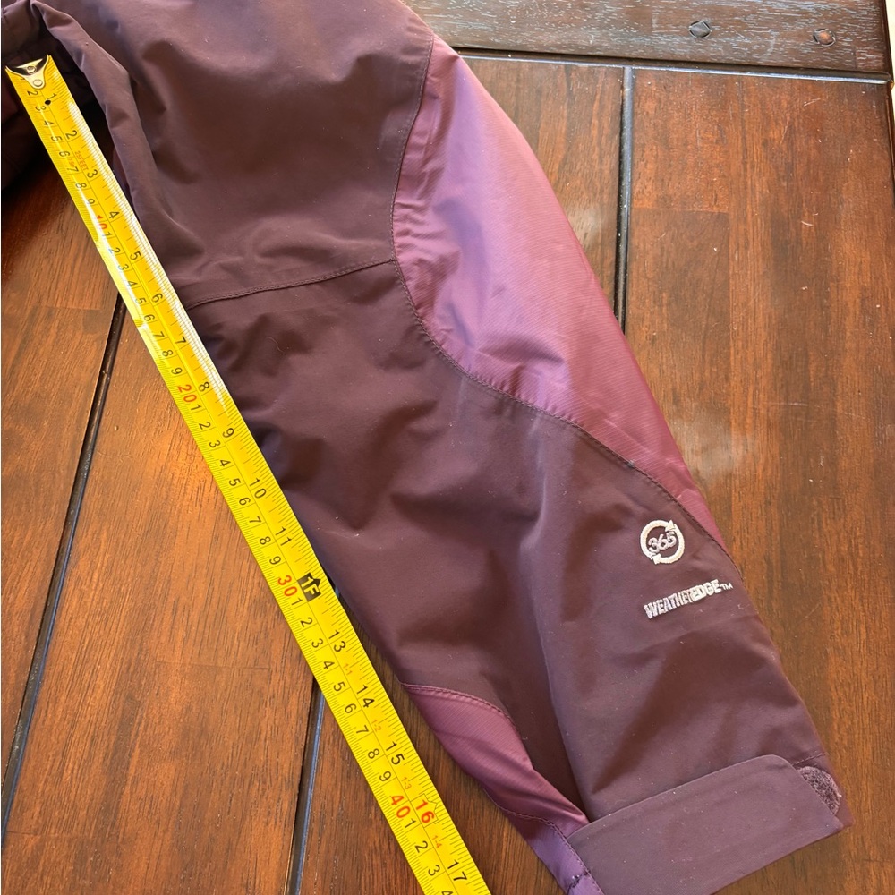 Eddie Bauer Weatheredge 365 Waterproof Plum Hooded Jacket Women’s Large - Picture 12 of 13